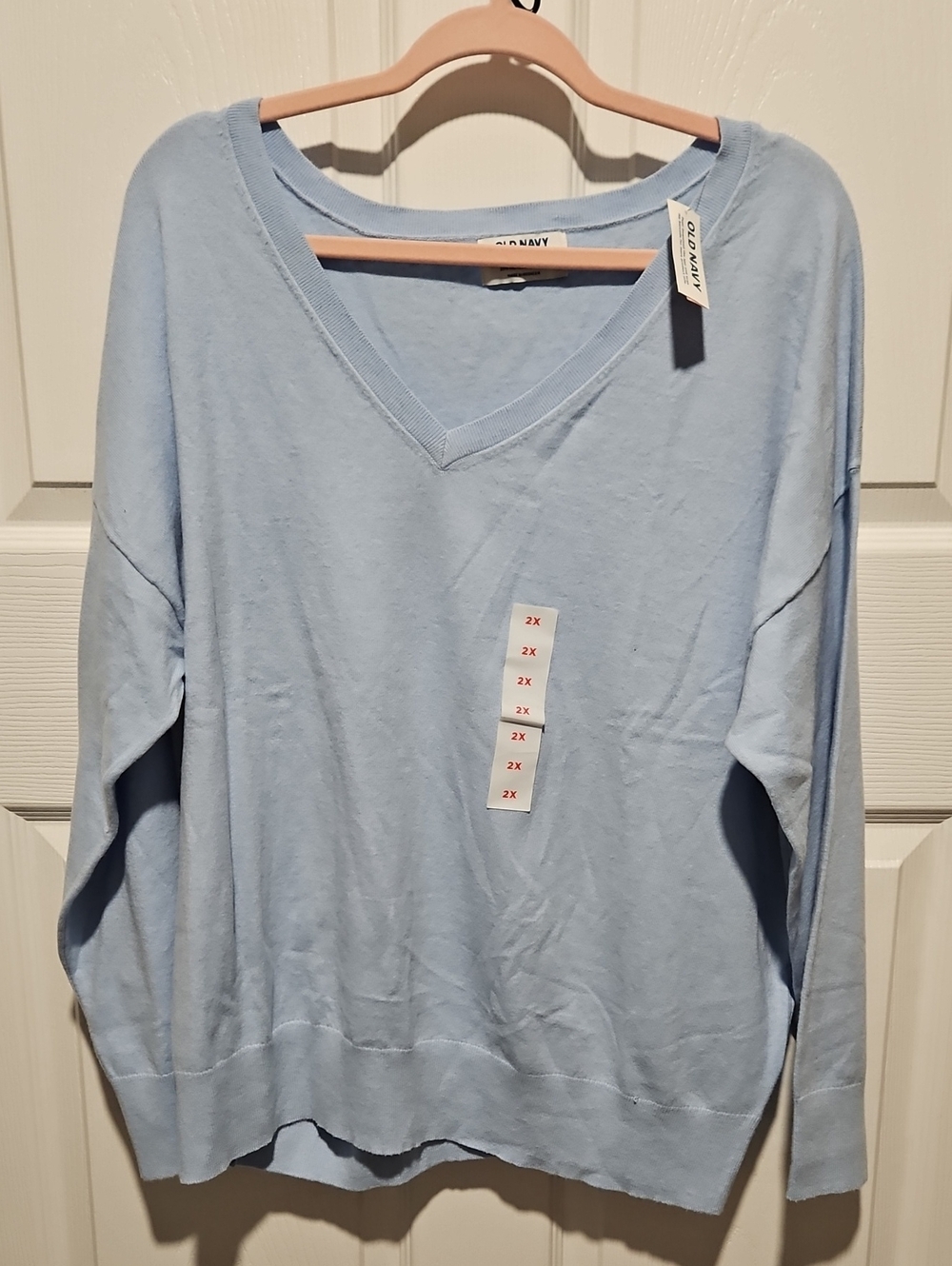 Old Navy Light Blue V-Neck Pullover Sweater